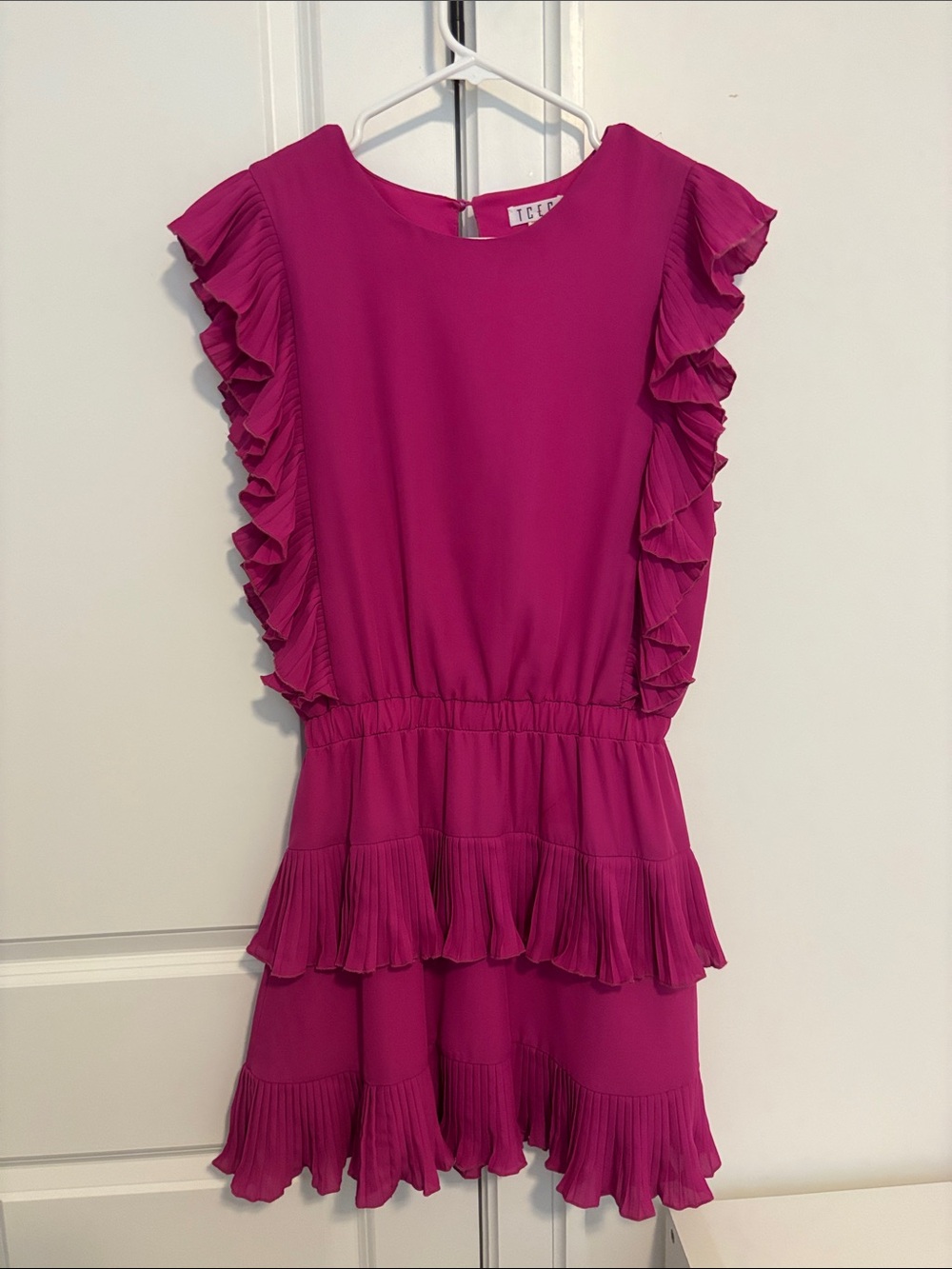 Fuchsia Ruffle Tiered Dress
